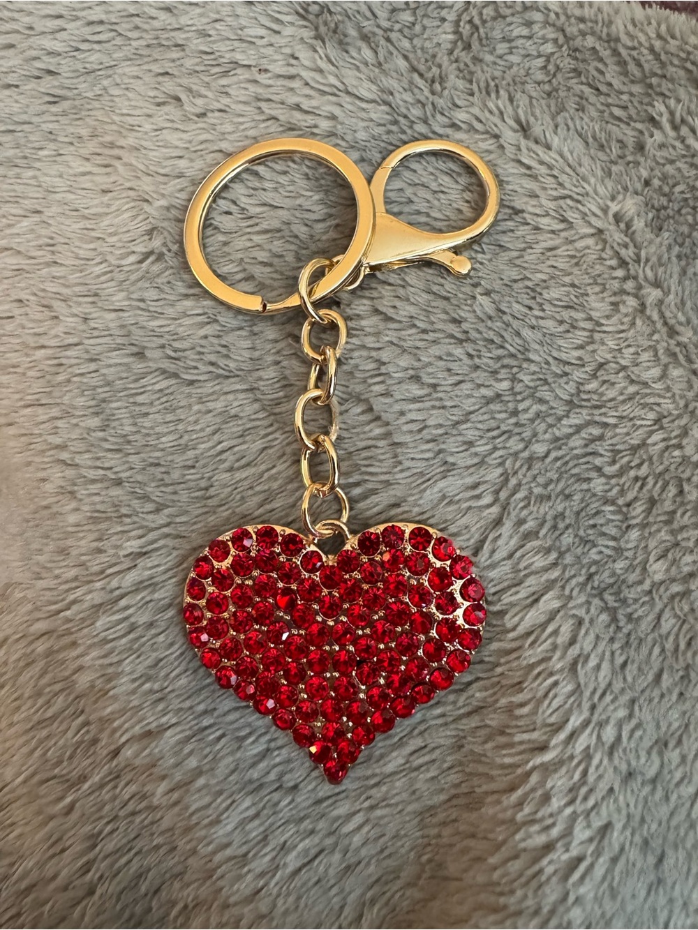 $12 or Bundle 3/$30! Gold Keychain with Red Crystal Heart Charm